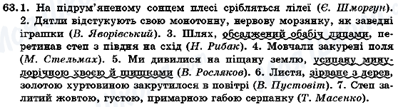 ГДЗ Українська мова 7 клас сторінка 63