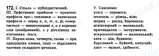 ГДЗ Українська мова 7 клас сторінка 172