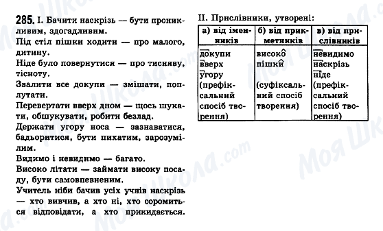 ГДЗ Українська мова 7 клас сторінка 285