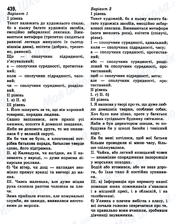 ГДЗ Українська мова 7 клас сторінка 439