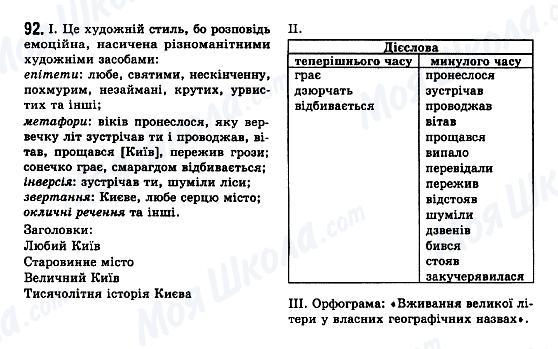 ГДЗ Укр мова 7 класс страница 92