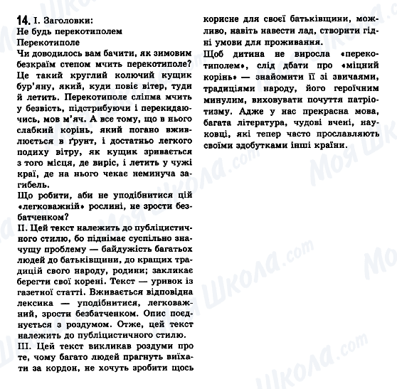 ГДЗ Українська мова 7 клас сторінка 14