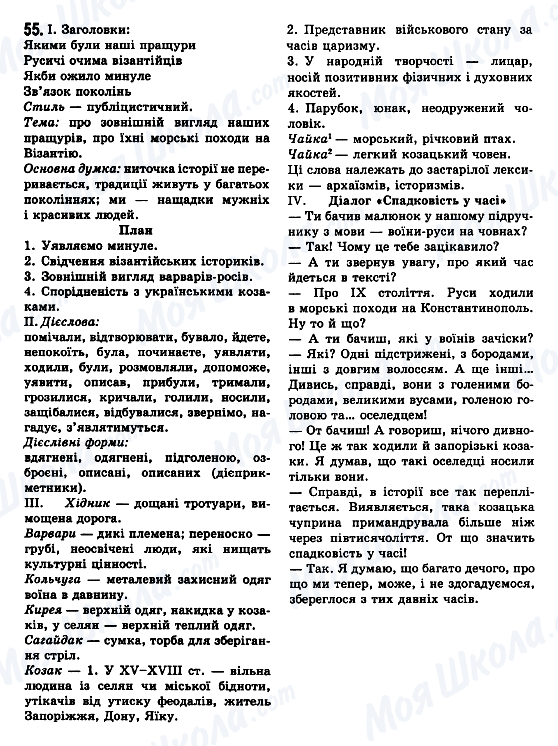 ГДЗ Укр мова 7 класс страница 55