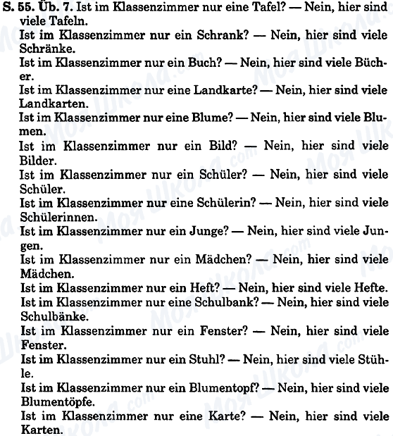 ГДЗ Немецкий язык 5 класс страница Cтр.55, упр.7