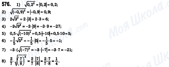 ГДЗ Алгебра 8 клас сторінка 576