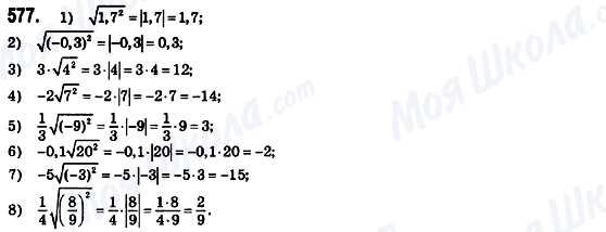 ГДЗ Алгебра 8 клас сторінка 577