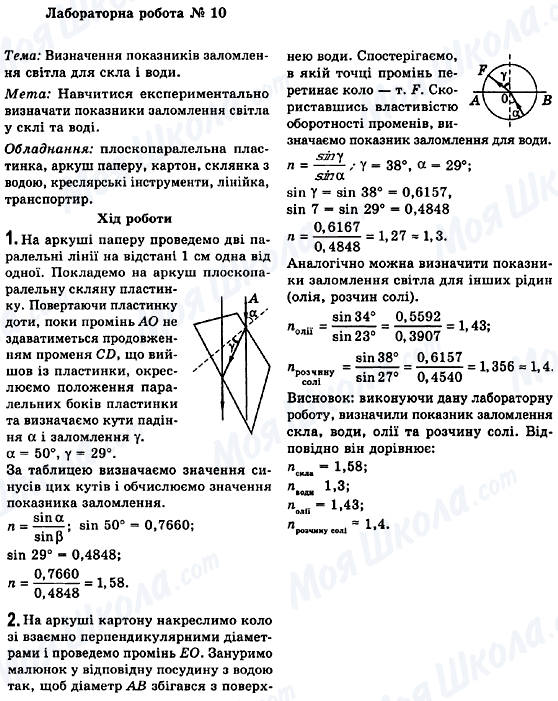 ГДЗ Фізика 7 клас сторінка Лабораторна робота №10