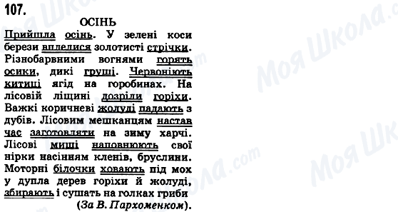 ГДЗ Українська мова 5 клас сторінка 107