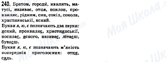 ГДЗ Укр мова 5 класс страница 240