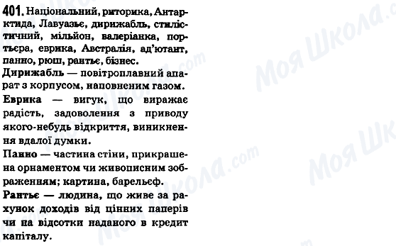 ГДЗ Українська мова 5 клас сторінка 401