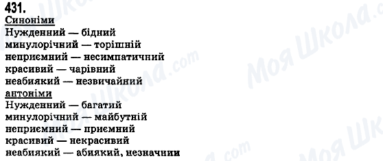 ГДЗ Українська мова 5 клас сторінка 431