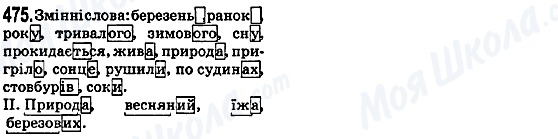 ГДЗ Українська мова 5 клас сторінка 475