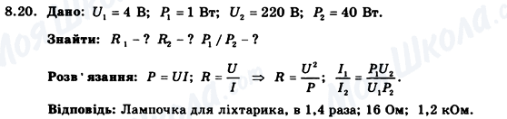 ГДЗ Фізика 9 клас сторінка 8.20