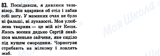 ГДЗ Українська мова 5 клас сторінка 83