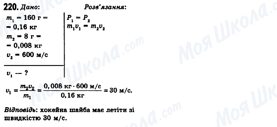 ГДЗ Фізика 10 клас сторінка 220