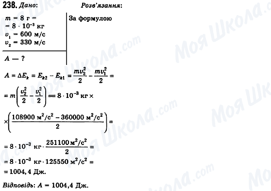 ГДЗ Фізика 10 клас сторінка 238