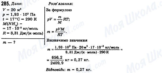 ГДЗ Фізика 10 клас сторінка 285