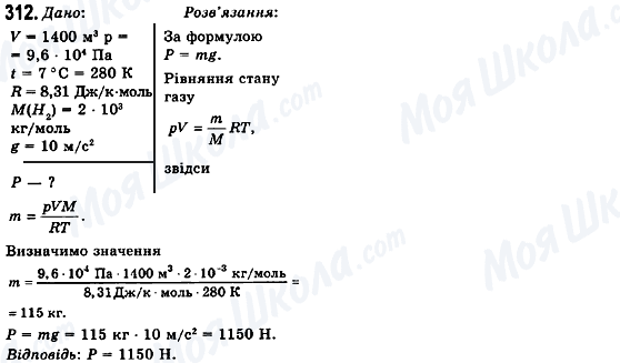 ГДЗ Фізика 10 клас сторінка 312