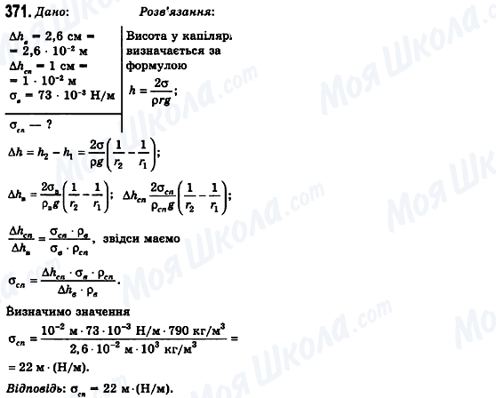 ГДЗ Фізика 10 клас сторінка 371