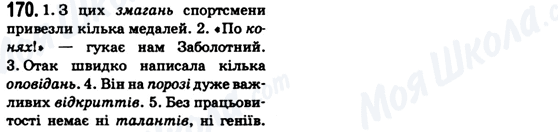 ГДЗ Українська мова 6 клас сторінка 170