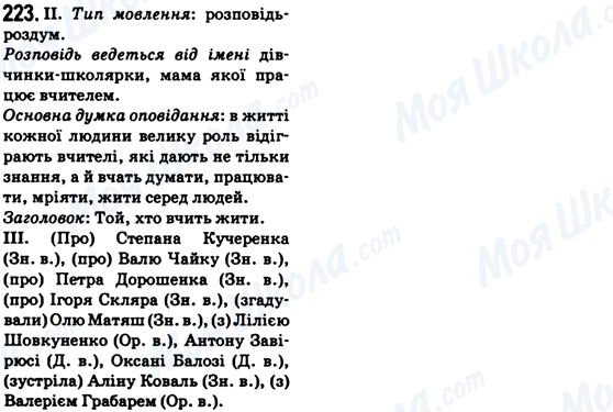 ГДЗ Українська мова 6 клас сторінка 223