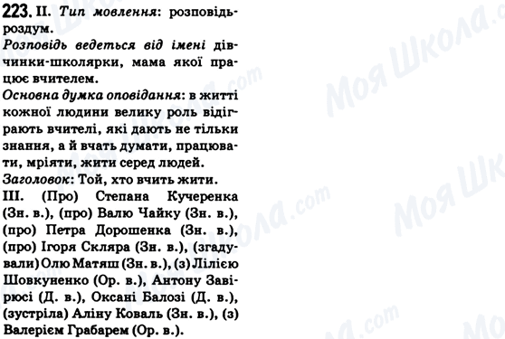 ГДЗ Укр мова 6 класс страница 223