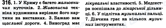 ГДЗ Українська мова 6 клас сторінка 316