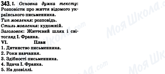 ГДЗ Українська мова 6 клас сторінка 343