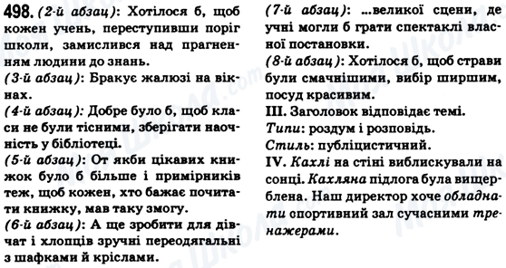 ГДЗ Українська мова 6 клас сторінка 498