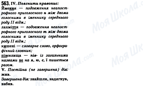 ГДЗ Українська мова 6 клас сторінка 563