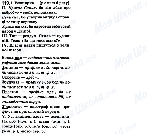 ГДЗ Українська мова 6 клас сторінка 119