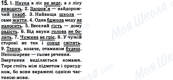 ГДЗ Українська мова 6 клас сторінка 15