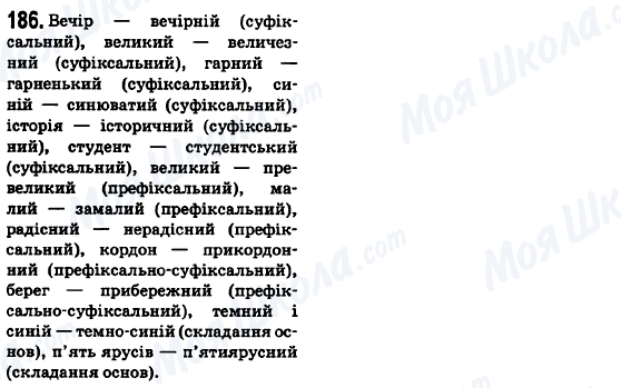 ГДЗ Українська мова 6 клас сторінка 186