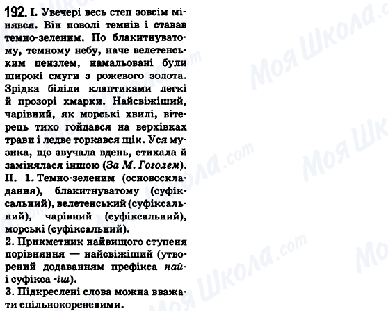 ГДЗ Українська мова 6 клас сторінка 192