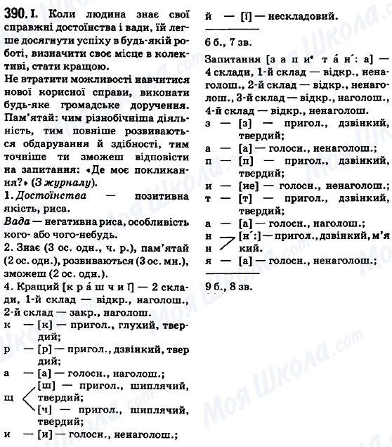ГДЗ Укр мова 6 класс страница 390