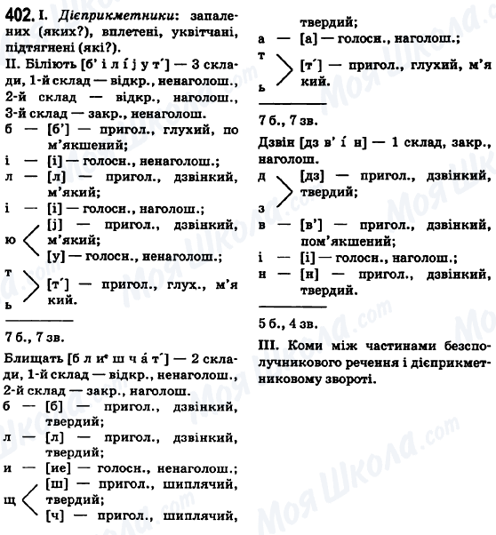 ГДЗ Укр мова 6 класс страница 402
