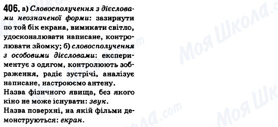 ГДЗ Українська мова 6 клас сторінка 406