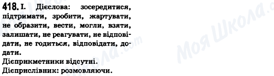 ГДЗ Укр мова 6 класс страница 418