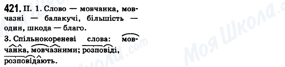 ГДЗ Українська мова 6 клас сторінка 421