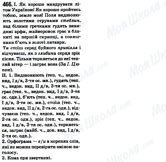 ГДЗ Українська мова 6 клас сторінка 466