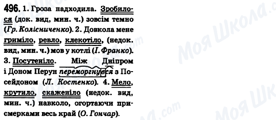 ГДЗ Українська мова 6 клас сторінка 496