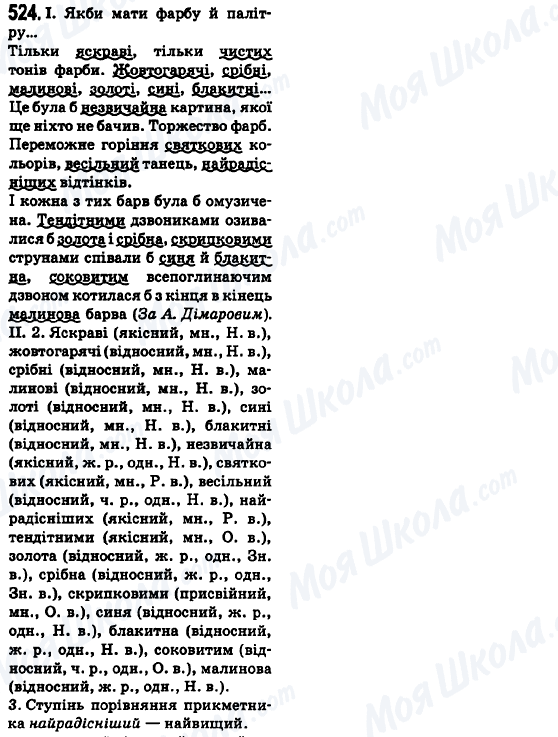 ГДЗ Українська мова 6 клас сторінка 524