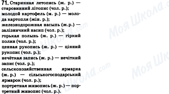 ГДЗ Українська мова 6 клас сторінка 71