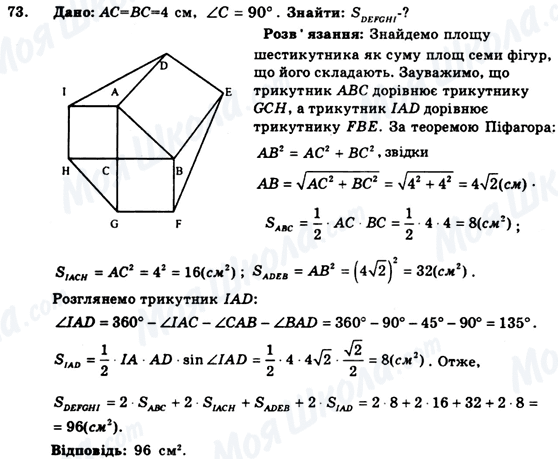 ГДЗ Геометрія 9 клас сторінка 73