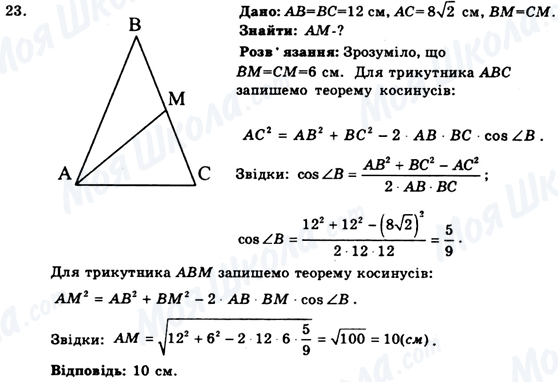 ГДЗ Геометрія 9 клас сторінка 23