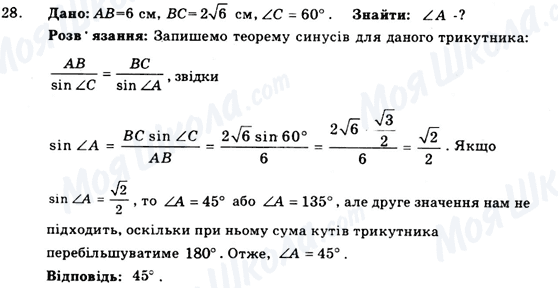 ГДЗ Геометрія 9 клас сторінка 28