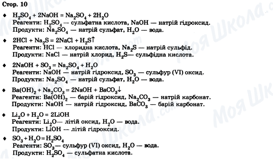 ГДЗ Хімія 9 клас сторінка Стор. 10