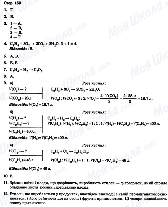 ГДЗ Хімія 9 клас сторінка Стор. 169