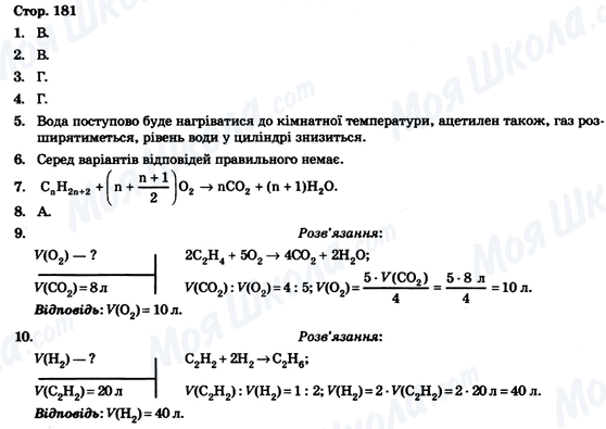 ГДЗ Хімія 9 клас сторінка Стор. 181