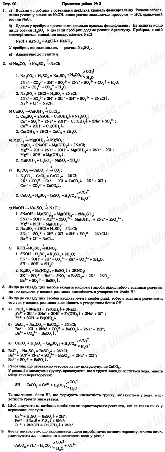 ГДЗ Хімія 9 клас сторінка Стор. 90